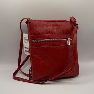 Giani Bernini Red Crossbody Leather Shoulder Bag